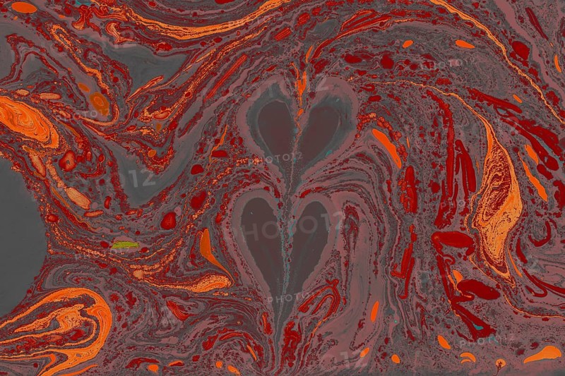 Beautiful abstract art of Ebru marbling painting techniques on water with paints