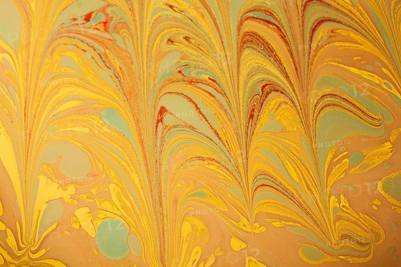 Beautiful abstract art of Ebru marbling painting techniques on water with paints