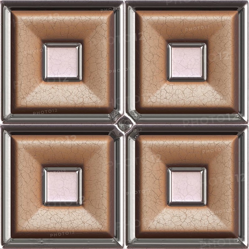Brown leather and glass 3d seamless tile pattern background