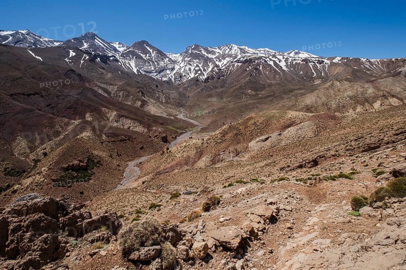 Oumassine-MGoun range from Timaratine, MGoun trek, Atlas mountain range, morocco
