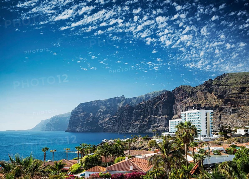 Los gigantes cliffs nature landmark and resorts in south tenerife island spain