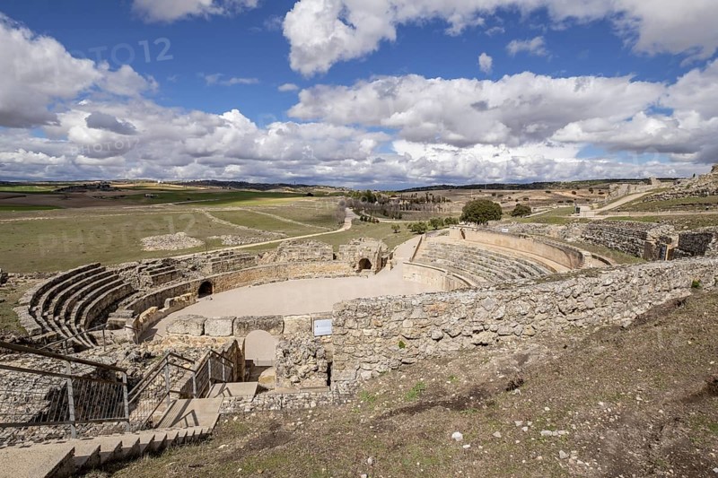 Amphitheatre of Segóbriga, archaeological park of Segóbriga, Saelices, Cuenca, Castilla-La Mancha, Spain, Europe