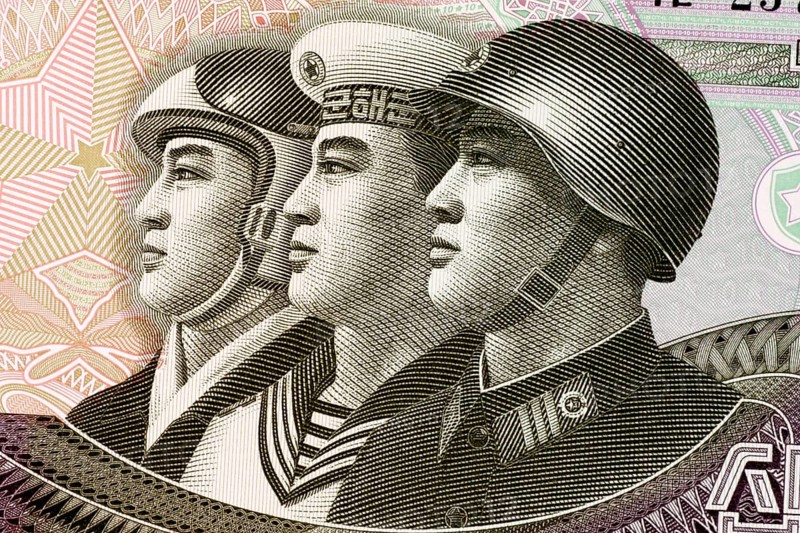 Armed Forces on 10 Won 2002 Banknote from North Korea