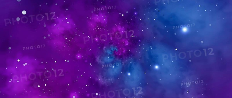 Starry background with blue and violet nebula. Concept for space, astronomy, galaxy, universe