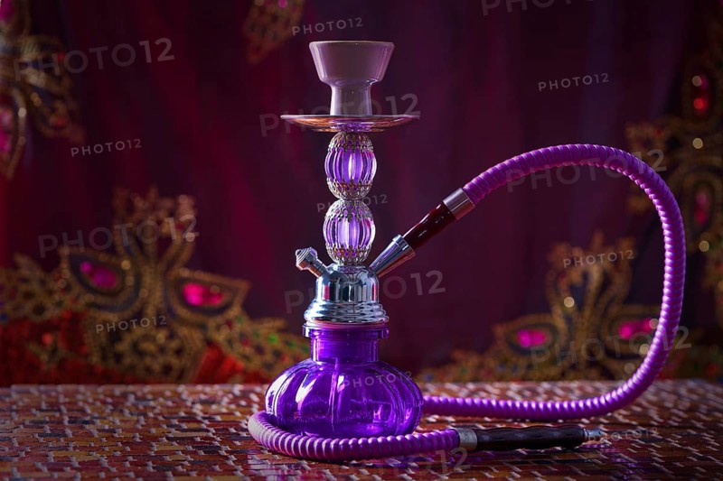 Hookah shisha smoke purple glass pipe