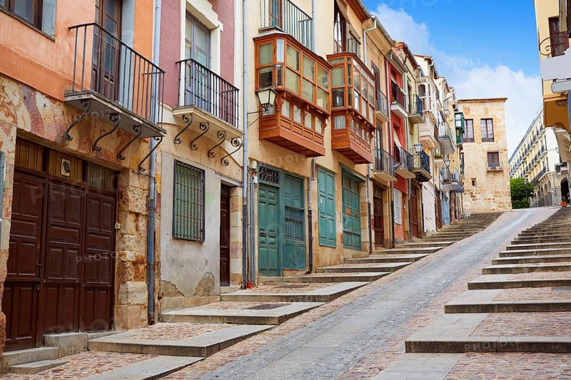 Zamora street Balboraz in Spain by the via de la Plata way to Santiago