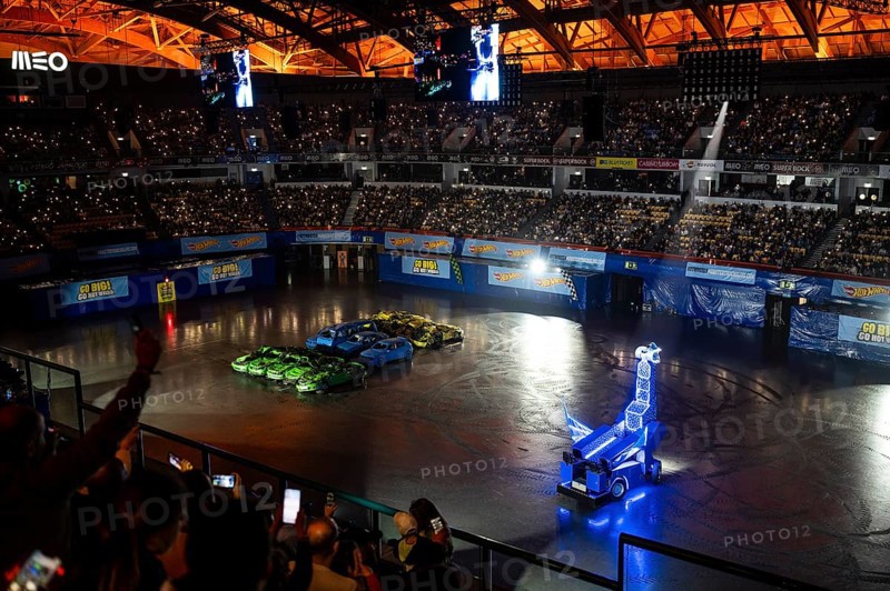 Lisbon, Portugal - March 2, 2024: HOT WHEELS MONSTER TRUCKS LIVE GLOW PARTY in Arena