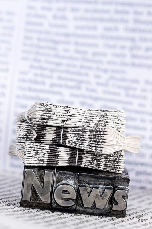 The word News was written in lead letters. Symbol photo for newsletters, newspapers and Information Austria