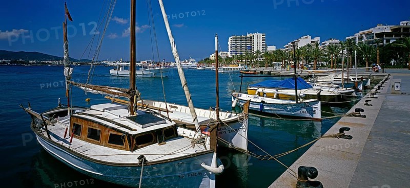 Fishing harbour, San Antonio, Ibiza, Balearic Islands, Spain, Europe