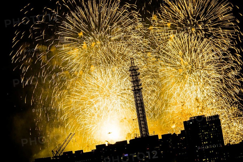 Yokohama skyline and fireworks (Minato Mirai smart Festival). Shooting Location: Yokohama-city kanagawa prefecture