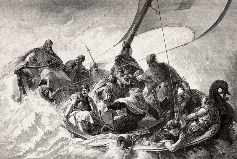 The legend of Charlemagne as a crusader in a boat to Jerusalem