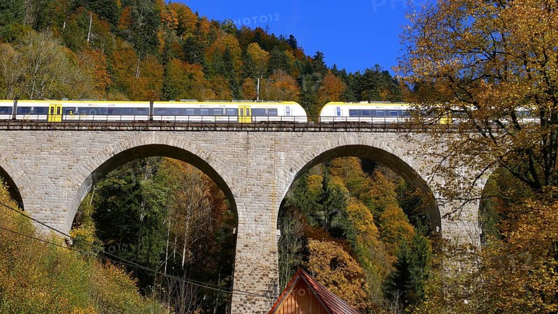 Höllental railway crosses the Ravenna viaduct