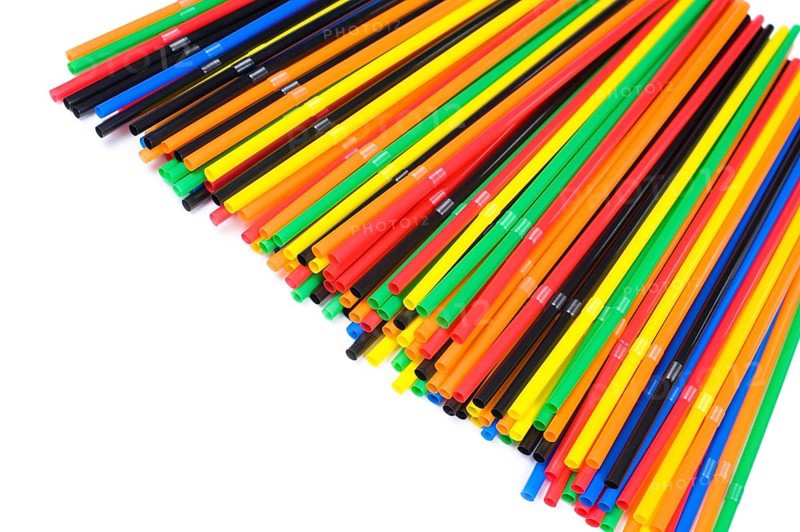 A lot of new colourful drinking straws