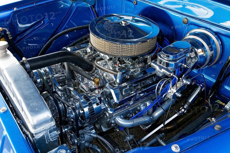Automobile, car show, chromed engine, custom made vintage car, Province of Quebec, Canada, North America