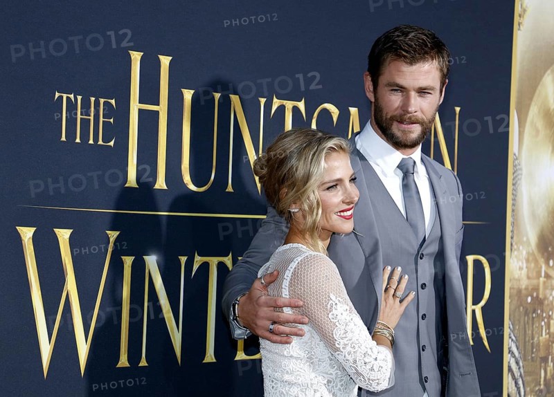 Chris Hemsworth and Elsa Pataky at the Los Angeles premiere of 'The Huntsman: Winter's War' held at the Regency Village Theatre in Westwood, USA on April 11, 2016