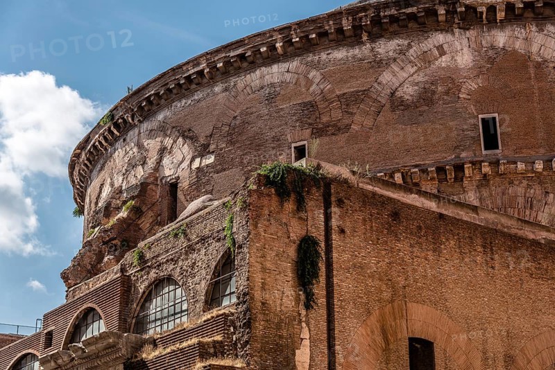 Rome, Italy, August 18, 2016: Outdoor view of Pantheon of Agripa in Rome a sunny summer day. The Pantheon is a former Roman temple, now a church, Europe