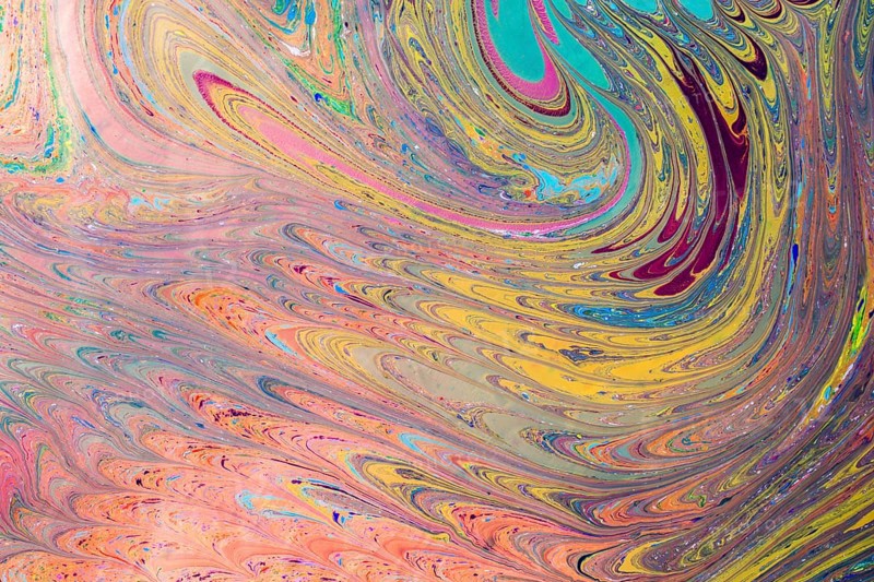 Traditional marbling artwork patterns as colorful abstract background
