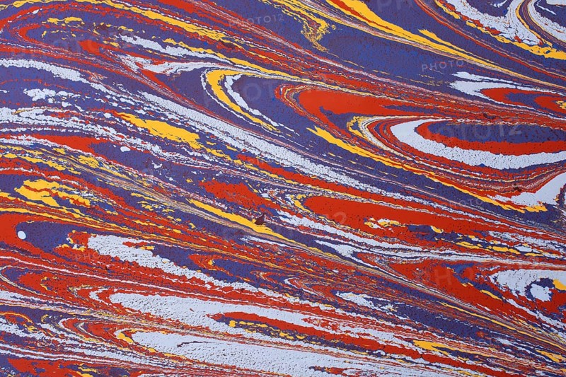 Beautiful abstract art of Ebru marbling painting techniques on water with paints