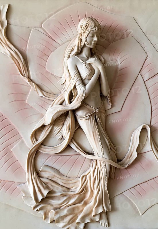 Stone bas-relief in the form of a girl elf