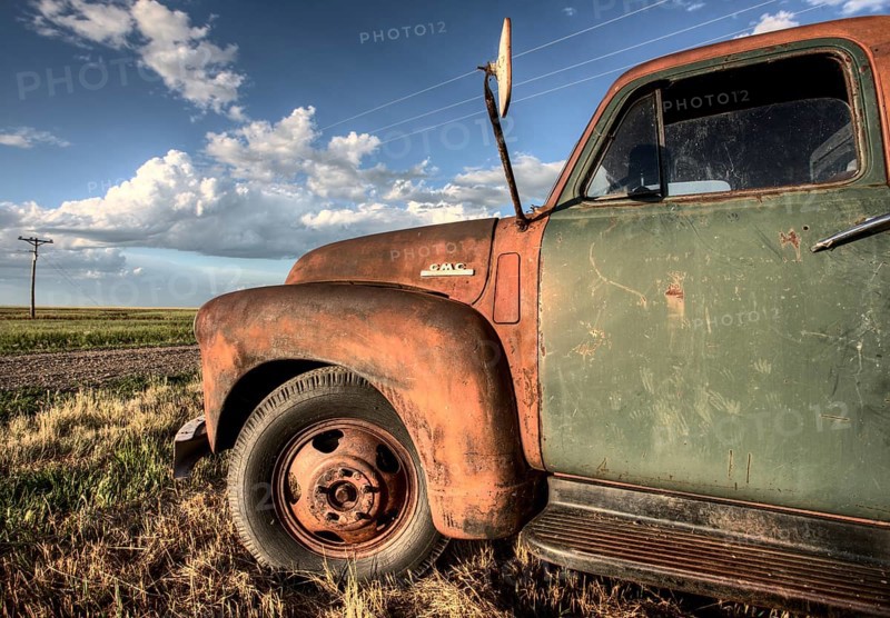 Vintage Farm Trucks Saskatchewan Canada weathered and old