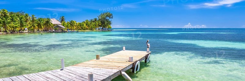 Belize, a tropical paradise in Central America. Web banner in panoramic view, Central America