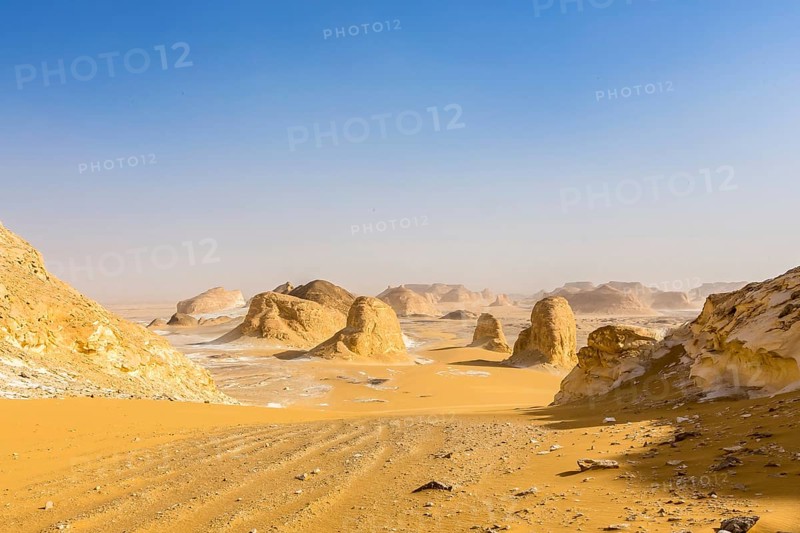 White Desert at Farafra in the Sahara of Egypt. Africa