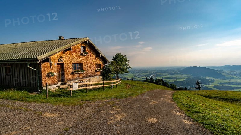 Sunrise hike at Immenstadt in Allgau to the summit of Mittag at the Nagelfluhkette