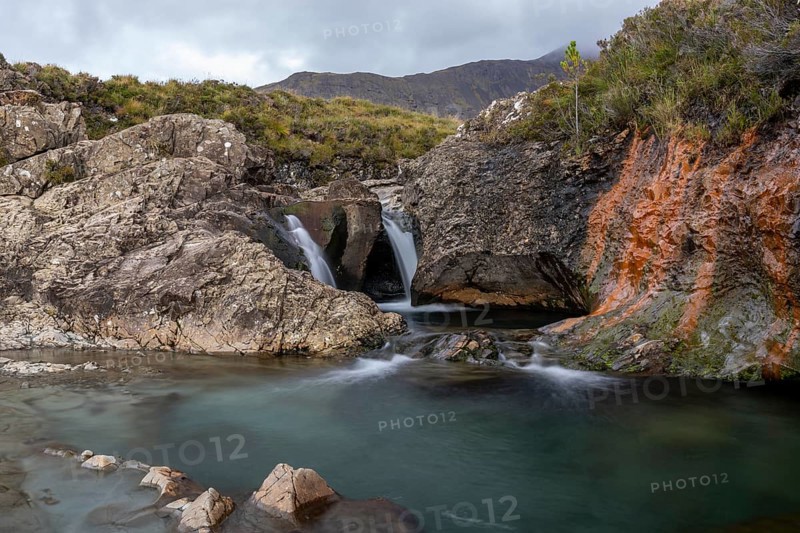 Fairy Pools, Glumagan nan Sithichean, waterfalls in Glen Brittle, Isle of Skye, Inner Hebrides, Scotland, Great Britain