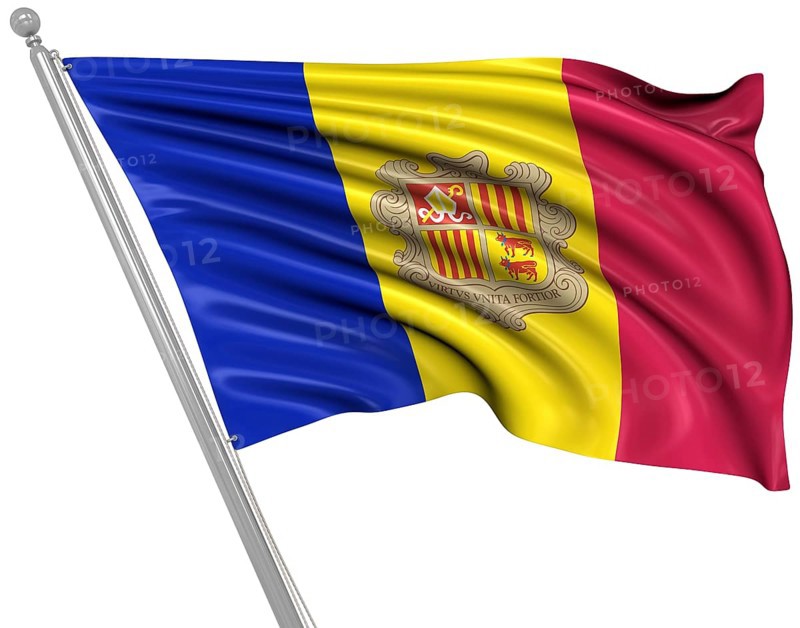 Flag of Andorra, This is a computer generated and 3d rendered picture