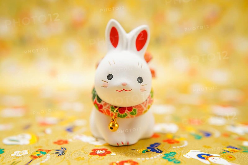 Rabbit year New Year material (New Years card). Shooting Location: Yokohama-city kanagawa prefecture