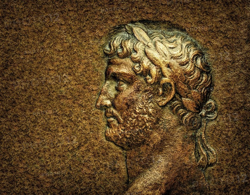 Hadrian or Publius Aelius Hadrianus Augustus, 76 - 138, Roman emperor, digitally edited