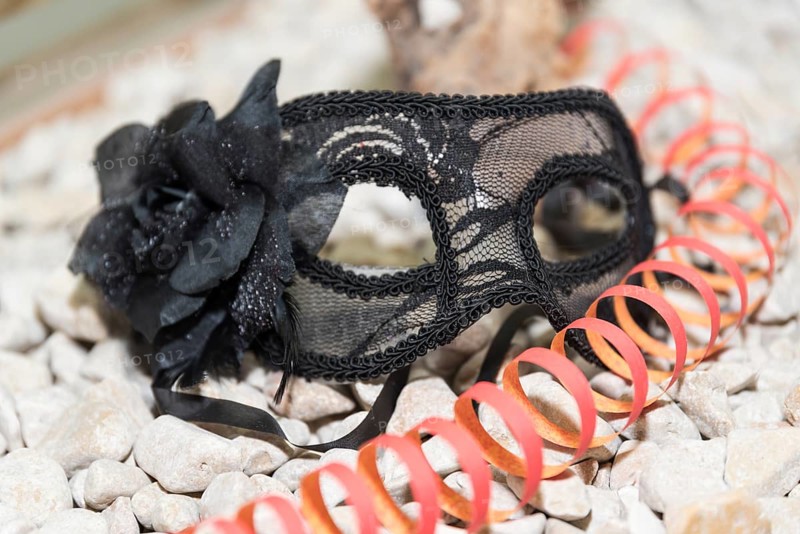 Black half mask for carnival - close-up erotic eye mask