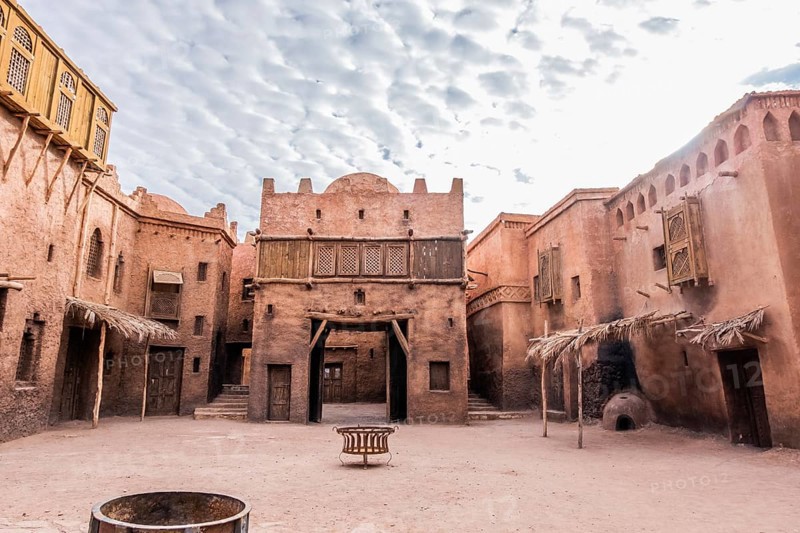 Abandoned constructions in the middle of the desert in Morocco