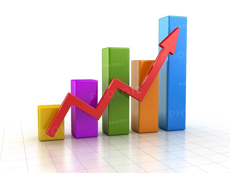 Colorful Business Chart, This is a 3d Rendered Computer Generated Image. Isolated on White