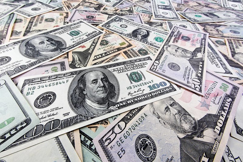 Dollar banknotes of the United States of America. Austria