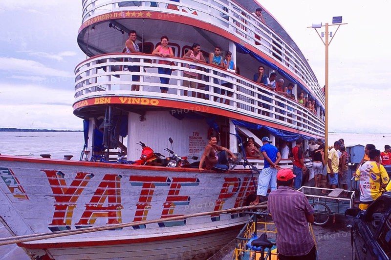 Brazil: A typical passenger ship on the Amazon River near Manaus