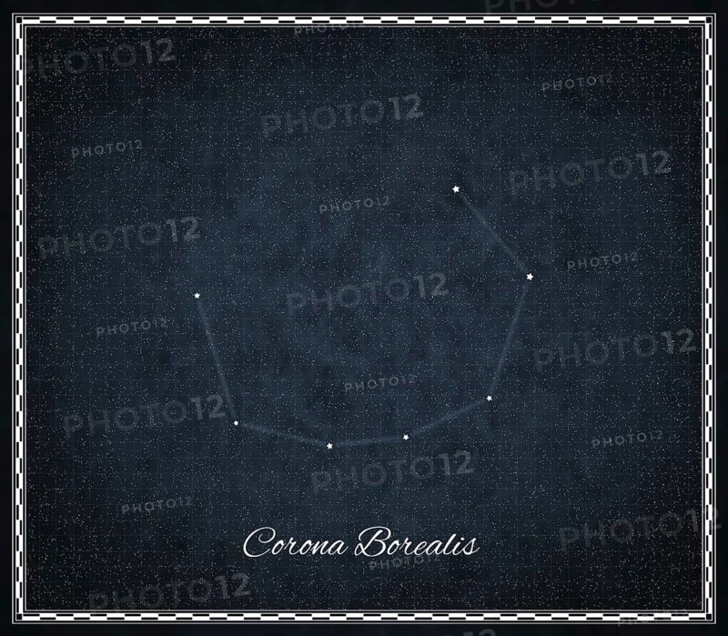 Corona Borealis star constellation, Night sky, Cluster of stars, Deep space, Northern Crown constellation