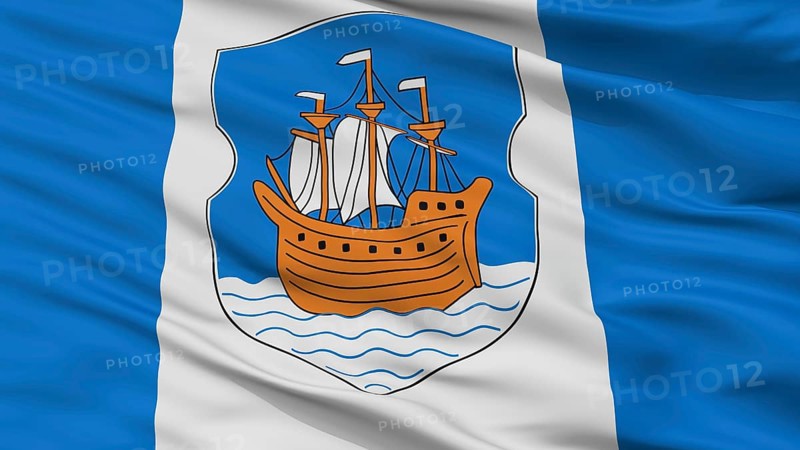 Polotsk City Flag, Country Belarus, Closeup View, 3D Rendering