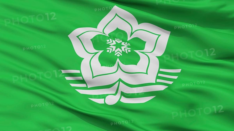Harbin City Flag, Country China, Closeup View