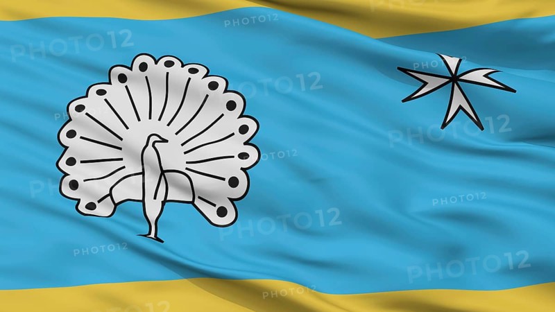Ermelo City Flag, Country Netherlands, Closeup View, 3D Rendering