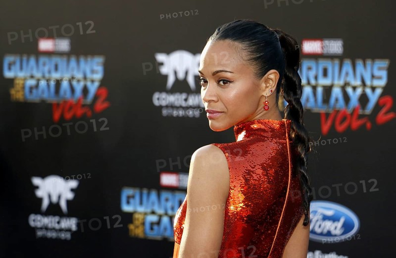 Zoe Saldana at the Los Angeles premiere of 'Guardians Of The Galaxy Vol. 2' held at the Dolby Theatre in Hollywood, USA on April 19, 2017., Hollywood, California, USA, North America
