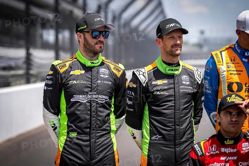 ROMAIN GROSJEAN (77) of Geneva, Switzerland prepares to practice for the Indy 500 at the Indianapolis Motor Speedway in Speedway, IN