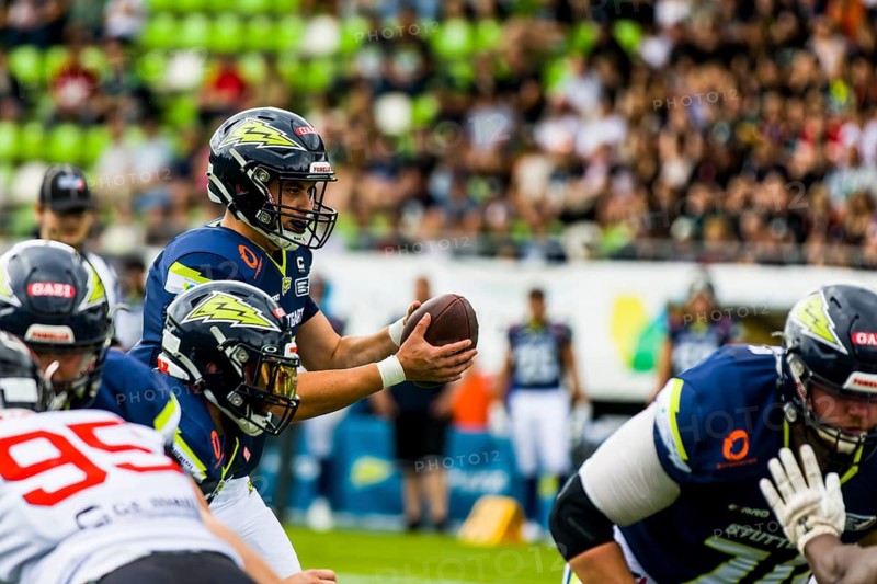 European League of Football, ELF/ Game: Helvetic Mercenaries at Stuttgart Surge on 30. June. 2024, in the Stadion Kreuzeiche, Reutlingen, Germany, Europe