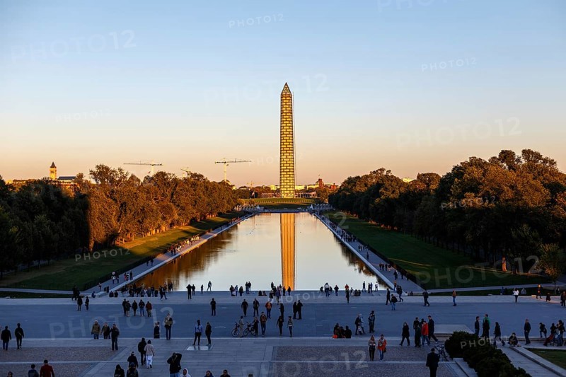 Washington Momnument under conservation work in Washington DC, USA in October 2013, Washington, United States, North America