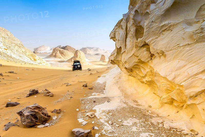 White Desert at Farafra in the Sahara of Egypt. Africa