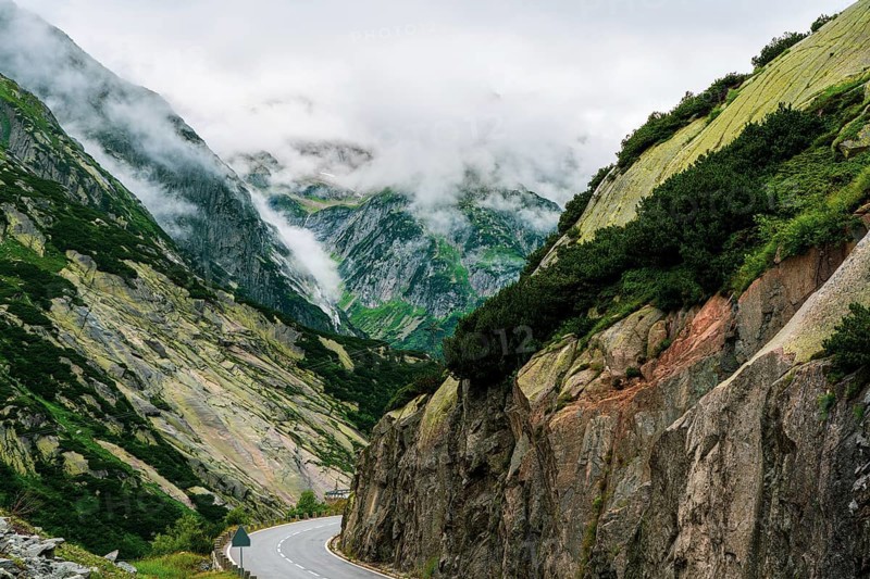 View of the Grimsel Pass in Switzerland
