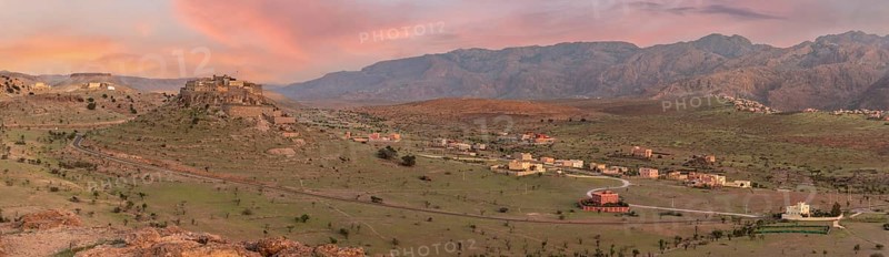 Sunset over a beautiful peaceful landscape of the Anti-Atlas mountains near Tirourgane, Morocco, Africa