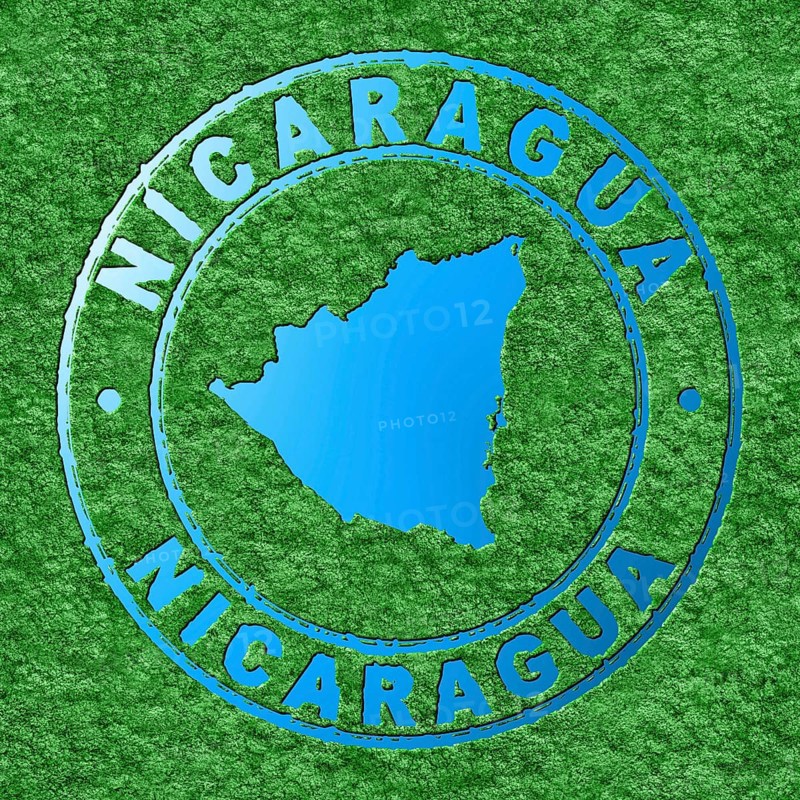 Map of Nicaragua, Forest with Water Map, CO2 Reduction