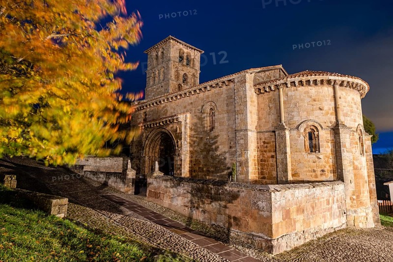 Collegiate church of San Pedro de Cervatos, Romanesque, Cervatos, municipality of Campoo de Enmedio, Cantabria, Spain, Europe