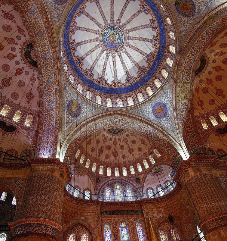 Sultanahmet mosque interior in istanbul turkey